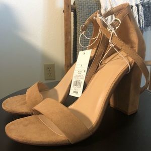 Tan Ankle Strap Heels